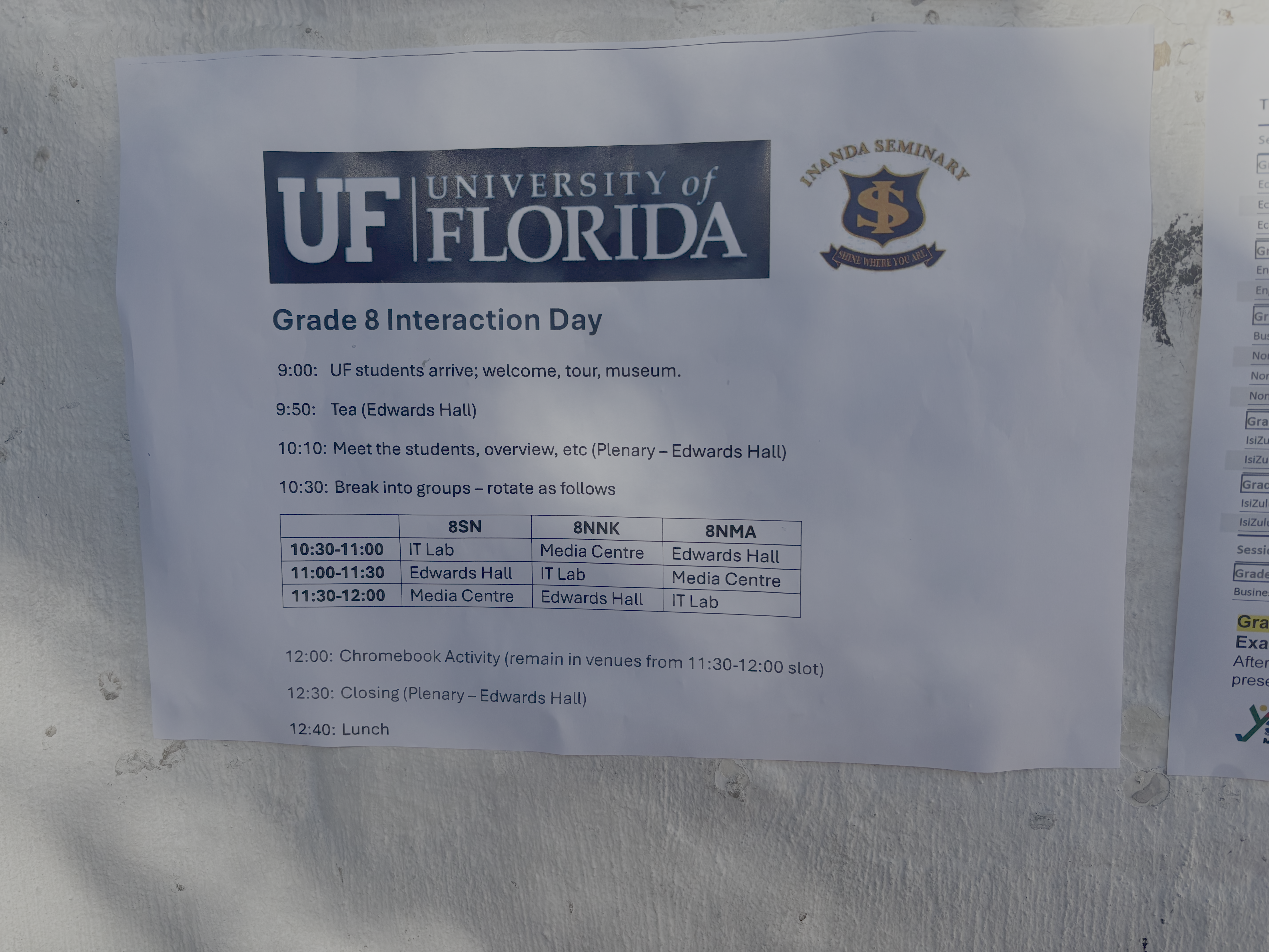 UF and Inanda Seminary Interaction Day